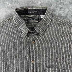 Bugle Boy Pure Cotton Textured One Pocket Button Down Retro Old Money